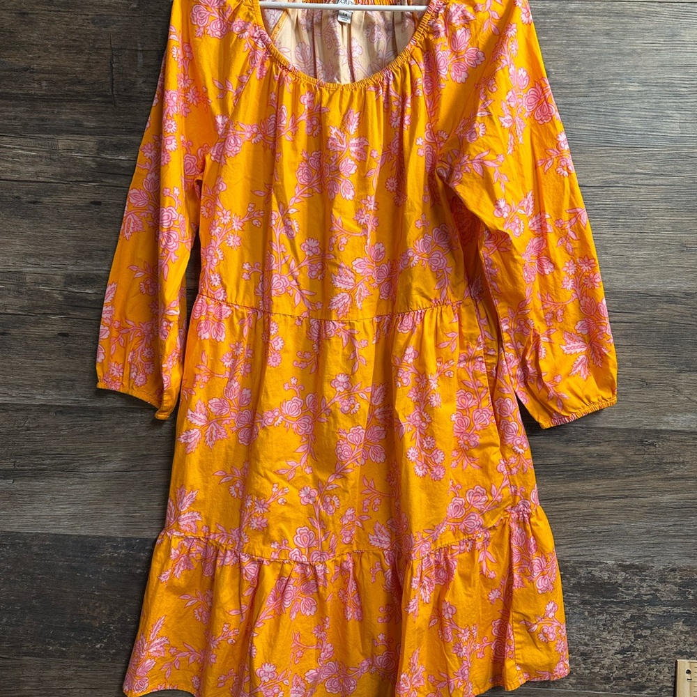 J. Crew Orange and Pink Floral Dress